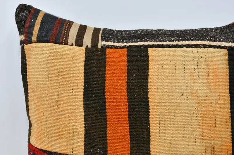 Bright Pillow Sham, 24x24 Beige Pillow, Boho Pillow Sham Cover, Turkish Kilim Pillow, Bench Pillow Sham, Cushion Case, Home Decor Pillow - 2