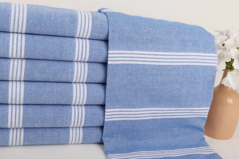 70x30 Cotton Striped Towel, Quick-dry peshtemal, Summer Gift, Anniversary Gift For Her, Lightweight Turkish towel for beach, Fouta towel - 2