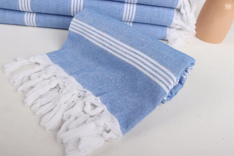 70x30 Cotton Striped Towel, Quick-dry peshtemal, Summer Gift, Anniversary Gift For Her, Lightweight Turkish towel for beach, Fouta towel - 4