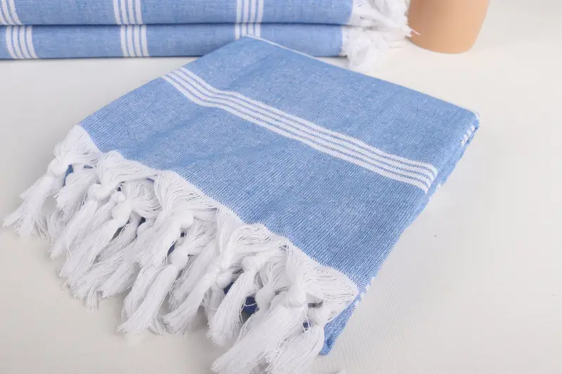 70x30 Cotton Striped Towel, Quick-dry peshtemal, Summer Gift, Anniversary Gift For Her, Lightweight Turkish towel for beach, Fouta towel - 5