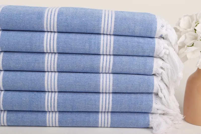 70x30 Cotton Striped Towel, Quick-dry peshtemal, Summer Gift, Anniversary Gift For Her, Lightweight Turkish towel for beach, Fouta towel - 3