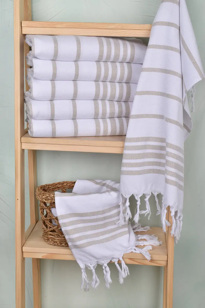 Bathroom Towels, Monogram Hand Towel, Summer Towel, Bridesmaid Towel, Wedding Gift Ideas, 36x24 Cotton Herringbone Towel, Personalized Hand Towel - 3