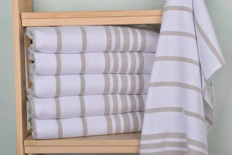 Bathroom Towels, Monogram Hand Towel, Summer Towel, Bridesmaid Towel, Wedding Gift Ideas, 36x24 Cotton Herringbone Towel, Personalized Hand Towel - 2