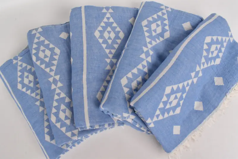 Aesthetic Blanket, 70x60 Cotton Geometric Towel, Housewarming Gift, Bridal Shower Gift, Cotton Bedspread, Woven Blanket, Wedding Anniversary Gift - 4
