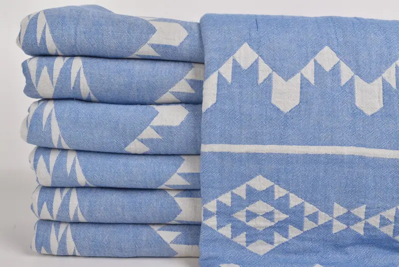 Aesthetic Blanket, 70x60 Cotton Geometric Towel, Housewarming Gift, Bridal Shower Gift, Cotton Bedspread, Woven Blanket, Wedding Anniversary Gift - 3