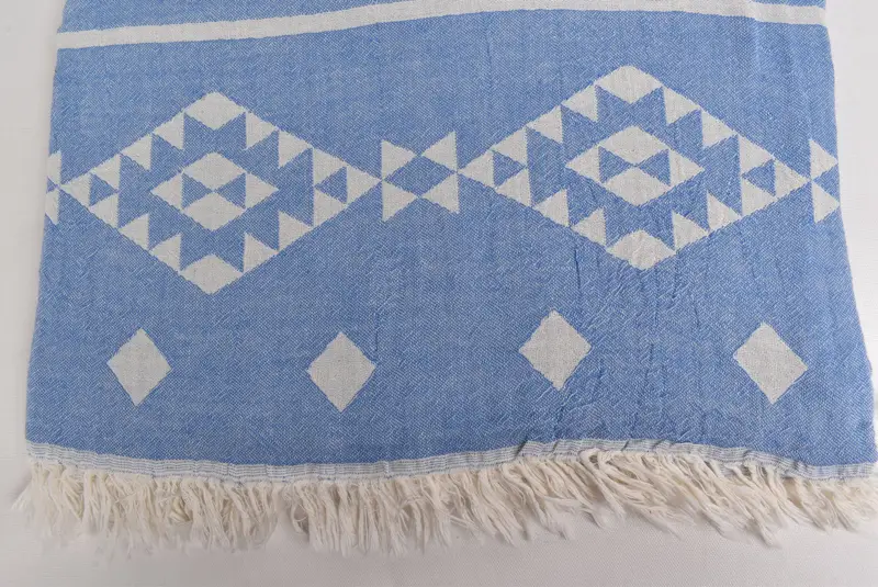 Aesthetic Blanket, 70x60 Cotton Geometric Towel, Housewarming Gift, Bridal Shower Gift, Cotton Bedspread, Woven Blanket, Wedding Anniversary Gift - 5