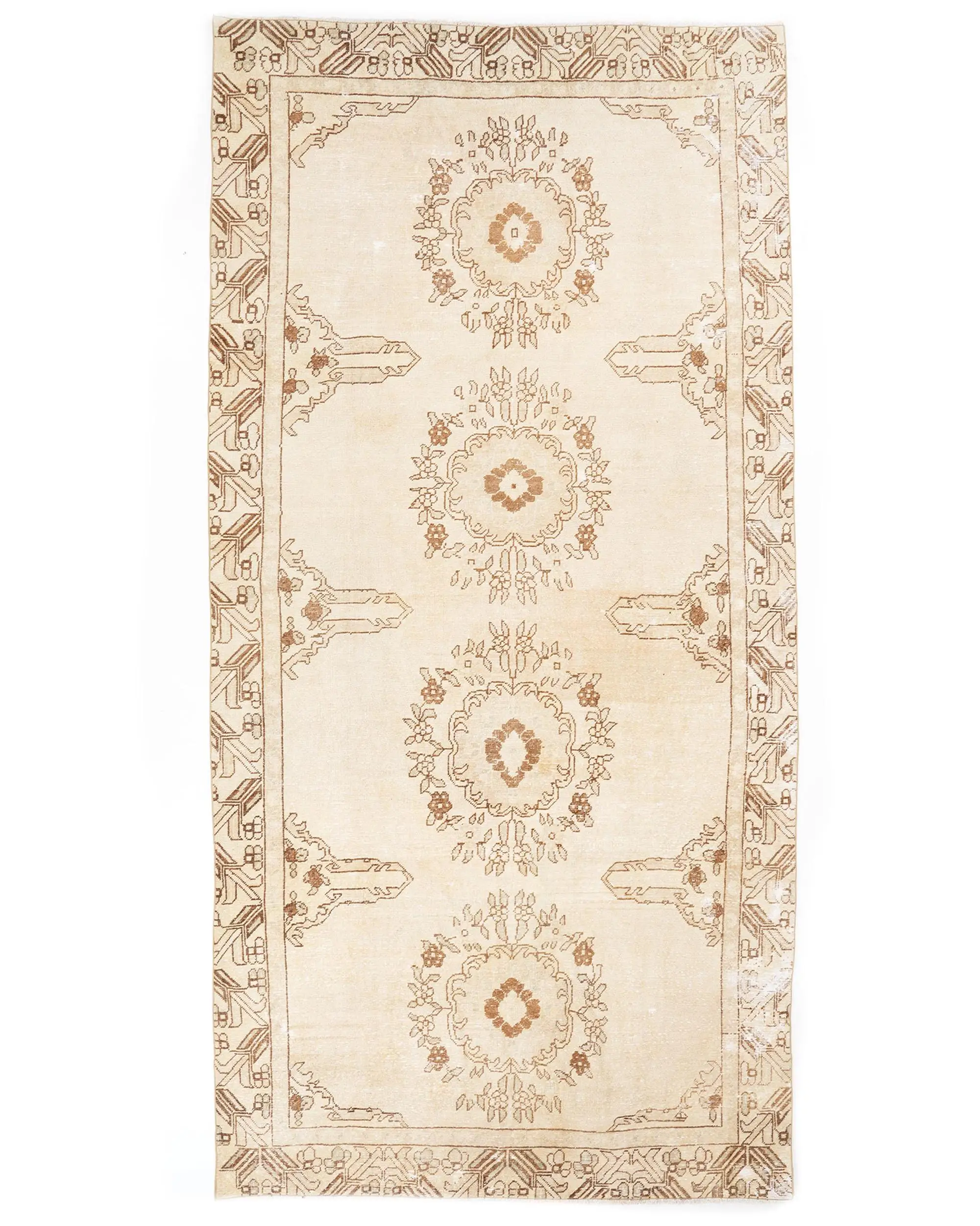 5.9x12.1 ft Rug, Vintage Turkish Rug, Beige Rug - 1