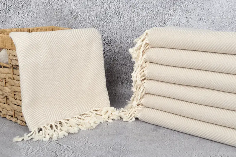 Soft towel, Gift For Mom, Custom Wedding Gift, 70x40 Cotton Herringbone Towel, Luxury Turkish beach towel with fringe, Yoga Towel, Bachelor Gifts - 3