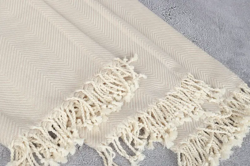 Soft towel, Gift For Mom, Custom Wedding Gift, 70x40 Cotton Herringbone Towel, Luxury Turkish beach towel with fringe, Yoga Towel, Bachelor Gifts - 5