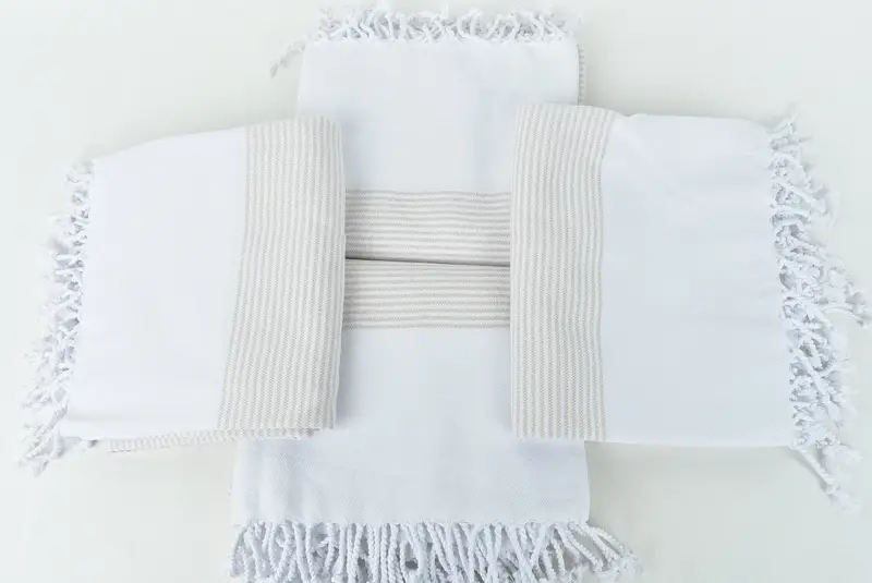 Home Decor Gifts, Monogram Towels, Turkish Towel Monogram, 70x36 Cotton Striped Towel, Gift For Bride, Sand-resistant towel, Bachelorette Party Gift - 6