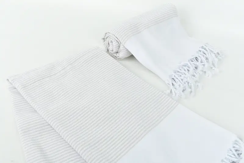 Home Decor Gifts, Monogram Towels, Turkish Towel Monogram, 70x36 Cotton Striped Towel, Gift For Bride, Sand-resistant towel, Bachelorette Party Gift - 7