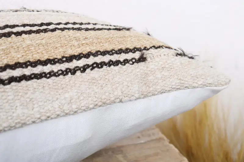 Neutral Cushion Case, 12x24 Beige Cushion Case, Pillow Case, Kilim Pillow Cover, Muted Pillow Cover, Pillow for Couch, Ethnical Kilim Rug Pillow - 6