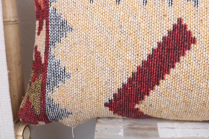 12x43 Yellow Pillow Sham, Cushion, Kilim Pillow, Boho Chic Pillow Case, Pillow for Sofa, Turkish Kilim Pillow, Neutral Throw Cushion Cover - 3