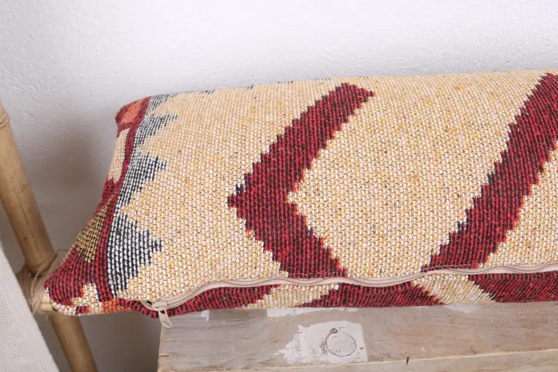 12x43 Yellow Pillow Sham, Cushion, Kilim Pillow, Boho Chic Pillow Case, Pillow for Sofa, Turkish Kilim Pillow, Neutral Throw Cushion Cover - 7