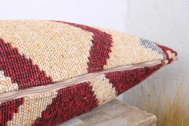 12x43 Yellow Pillow Sham, Cushion, Kilim Pillow, Boho Chic Pillow Case, Pillow for Sofa, Turkish Kilim Pillow, Neutral Throw Cushion Cover - 6