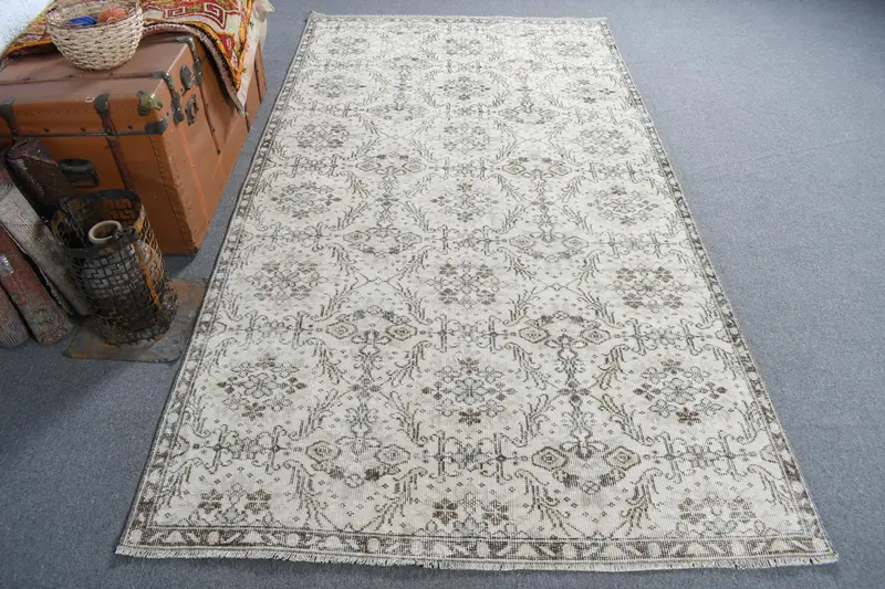 Alfombra Elegante Beige y Marrón 1,2x2,5m Diseño Geométrico a Rayas