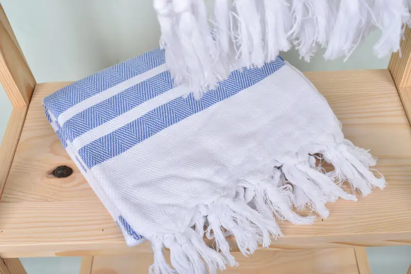 Large Turkish Towel, 70x40 Cotton Herringbone Towel, Bridesmaid Proposal Gift, Bridal Shower Gift, Fringed Turkish towel for poolside, Fouta towel - 5