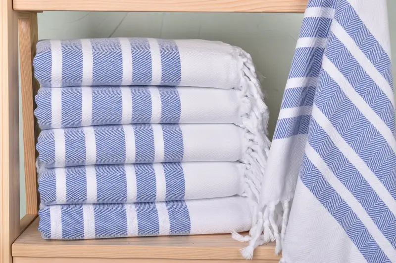 Large Turkish Towel, 70x40 Cotton Herringbone Towel, Bridesmaid Proposal Gift, Bridal Shower Gift, Fringed Turkish towel for poolside, Fouta towel - 1