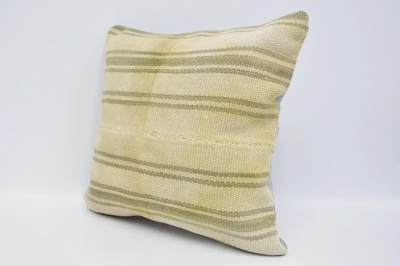 Cushion, Chair Cushion, Vintage Kilim Pillow, Couch Pillow, Antique Pillows, 16x16 Beige Cushion, Ethnic Pillow Cover Pillow Cover, Pillow for Sofa - 4