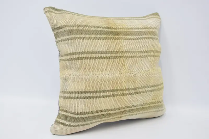 Cushion, Chair Cushion, Vintage Kilim Pillow, Couch Pillow, Antique Pillows, 16x16 Beige Cushion, Ethnic Pillow Cover Pillow Cover, Pillow for Sofa - 3