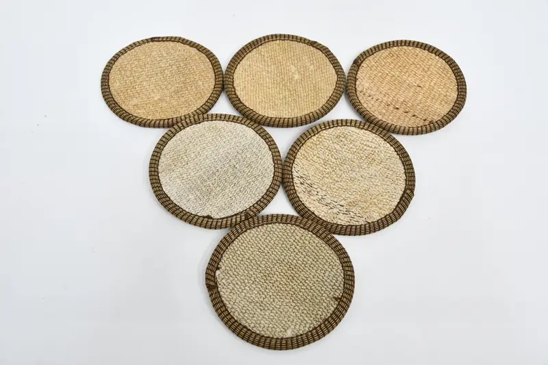 Posavasos Kilim beige, almohadillas tribales hechas a mano para decoración de cocina