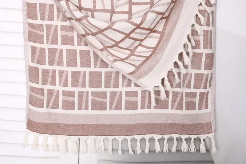 Personalized Beach Towel Turkish Cotton Brown, 34x69 Inches