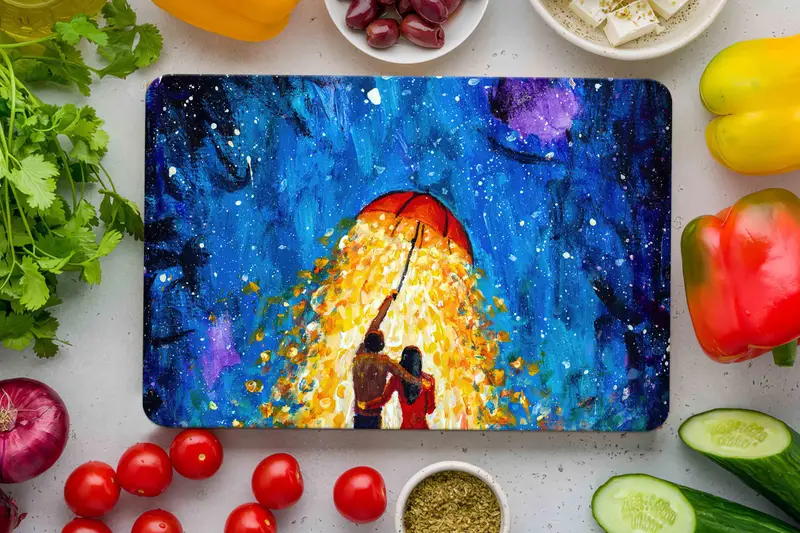 星空のガラスまな板、ロマンチックなカップルのキッチンの必需品