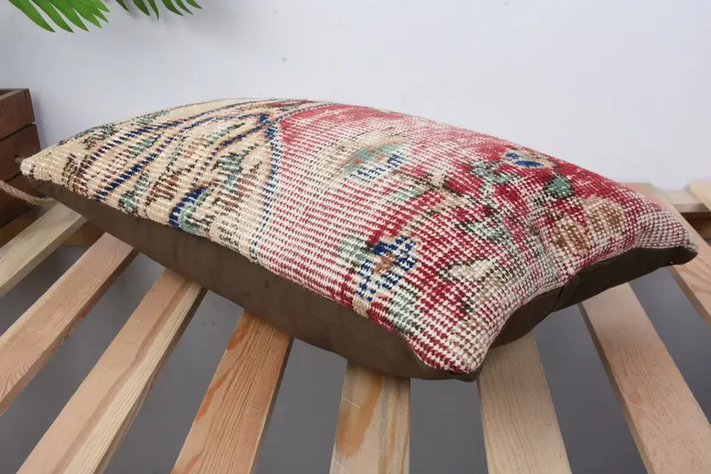 Sofa Pillow Sham, Home Decor Pillow, 12x20 Red Pillow, Boho Pillow, Vintage Pillow, Outdoor Throw Pillow Case, Pillow Sham - 6