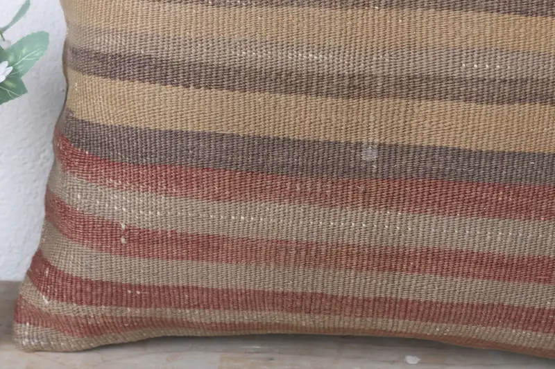 Outdoor Bolster Pillow Cover, Pillow Sham, Boho Pillow, 16x16 Brown Pillow Case, Kilim Cushion Sham, Vintage Kilim Throw Pillow - 3