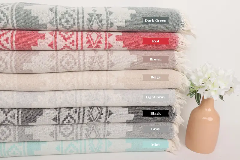 Custom Name Towel, Monogram Turkish Towel, 70x36 Cotton Aztec Towel, Spa Gift, Gym Towel, Handmade Turkish Towel, Wedding Gift, Turkish Towel Beach - 1