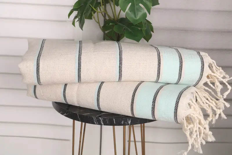 Personalized Hand Towel, 40x20 Linen Striped Towel, Small Towel, Monogram Hand Towel, Small Bath Towels, Bridesmaid Towel, Bridesmaid Gift - 3