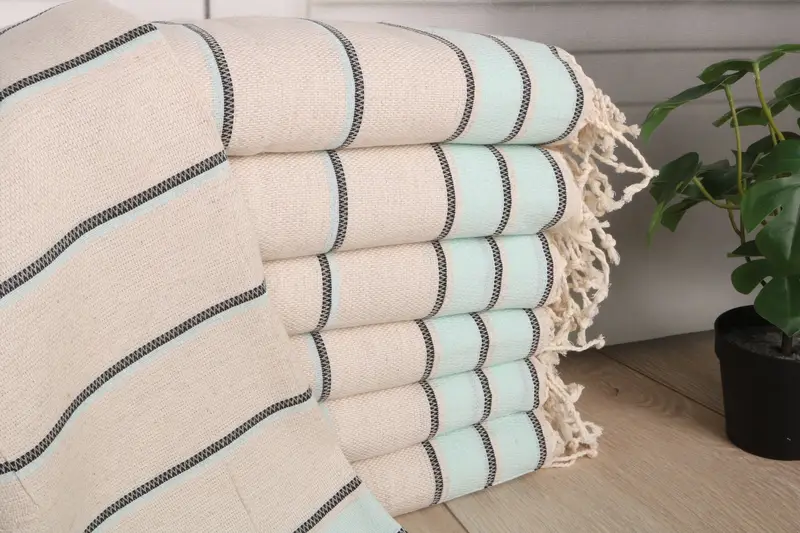 Personalized Hand Towel, 40x20 Linen Striped Towel, Small Towel, Monogram Hand Towel, Small Bath Towels, Bridesmaid Towel, Bridesmaid Gift - 1