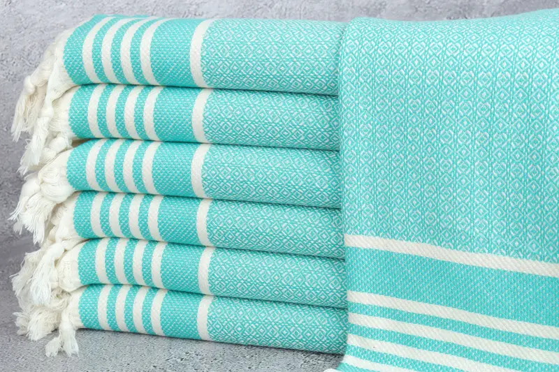Monogrammed Turkish Hand Towel Benetton Green, 16x32 Inches