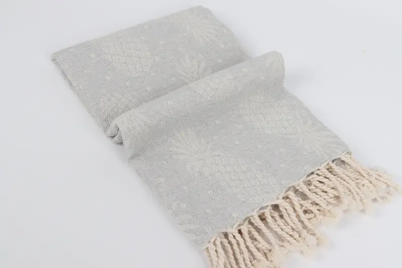 80x40 Cotton Pineapple Design Towel, Fringed Turkish towel for poolside, Gift For Him, Best Friend Gift Ideas, Housewarming Gift, Bridesmaid Gift - 7