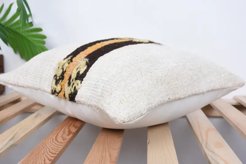 Handwoven Pillow Cover Pillow, 16x16 White Pillow Case, Ethnical Kilim Rug Pillow, Vintage Pillow, Pillow for Couch, Pillow Sham - 6