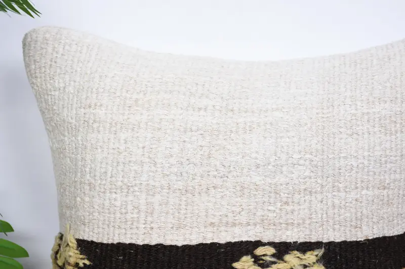 Handwoven Pillow Cover Pillow, 16x16 White Pillow Case, Ethnical Kilim Rug Pillow, Vintage Pillow, Pillow for Couch, Pillow Sham - 2