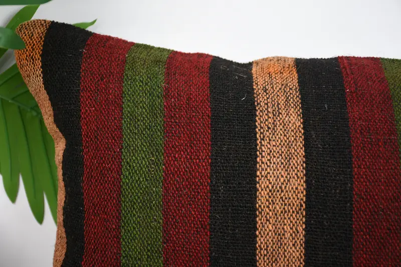 Cushion, Pet Pillow Sham, Living Room Throw Pillow, 12x20 Red Cushion, Ethnical Kilim Rug Pillow, Throw Kilim Pillow, Kilim Cushion Sham - 2