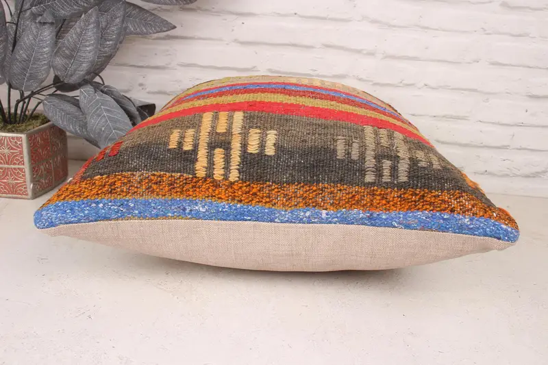 Cushion, 20x20 Red Cushion Cover, Neutral Pillow Cover, Garden Cushion Case, Seat Cushion, Boho Pillow, Antique Pillows, Vintage Kilim Pillow - 5