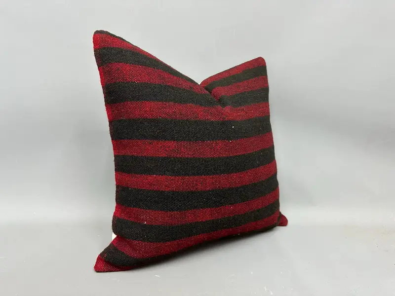 Cushion Case, Vintage Pillow, Ethnic Throw Pillow Sham, Boho Pillow, Outdoor Pillow Cover, 20x20 Brown Pillow, Kilim Cushion Sham - 2