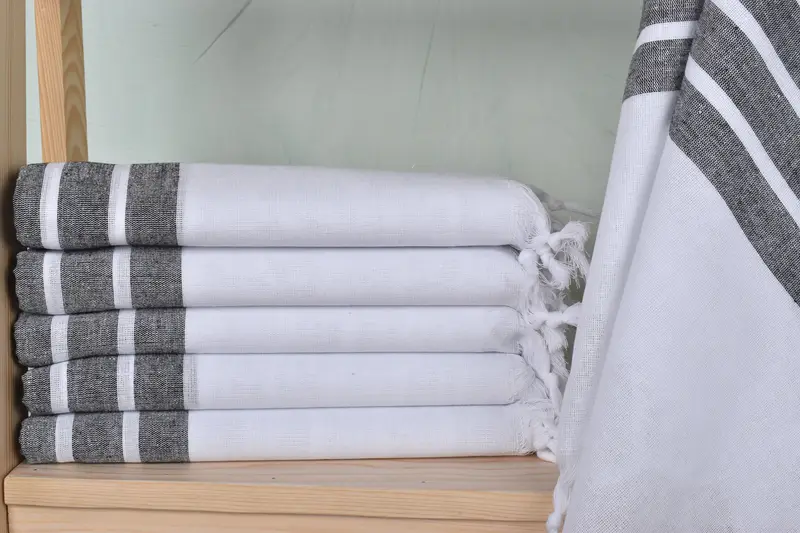 Bridesmaid Gift for Her Black Towel Striped 40x71 Inches