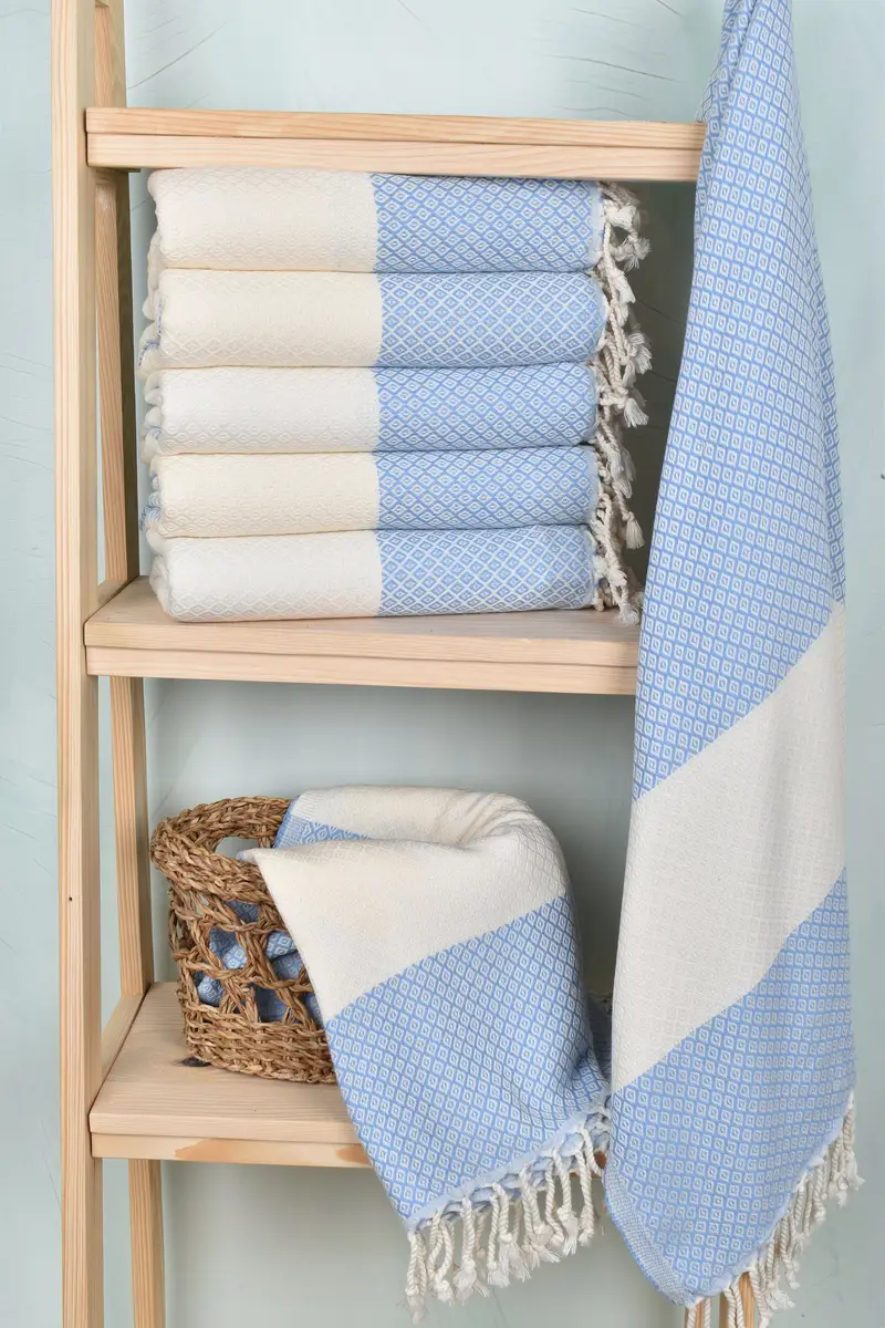 Turkish Towel Beach, Wedding Shower Gift, Beach Wedding Favor, Personalized Gift, Wedding Favors, Handwoven Turkish Towel, 70x36 Linen Diamond Towel - 3