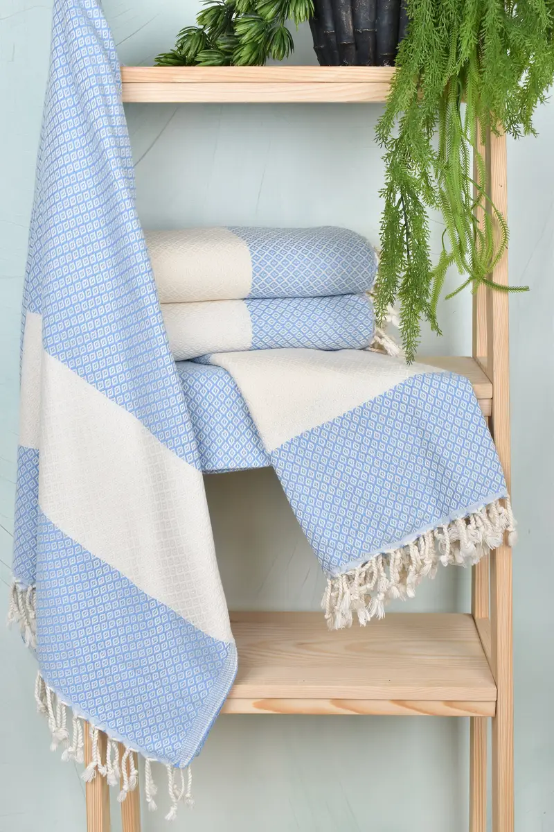 Turkish Towel Beach, Wedding Shower Gift, Beach Wedding Favor, Personalized Gift, Wedding Favors, Handwoven Turkish Towel, 70x36 Linen Diamond Towel - 6