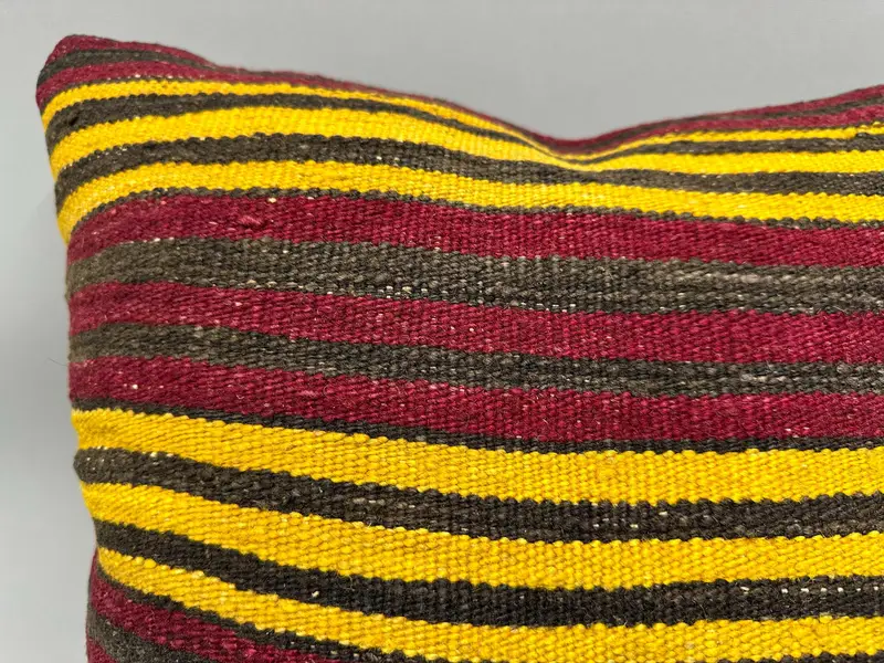 Interior Designer Pillow, Turkish Kilim Pillow, Pillow Sham, Handmade Kilim Cushion, 20x20 Yellow Pillow Case, Nautical Throw Pillow Case - 5
