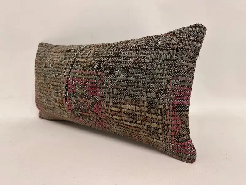 Gift Pillow, 12x24 Brown Cushion Cover, Vintage Kilim Throw Pillow, Customized Cushion Case, Handmade Kilim Cushion, Cushion Case - 3