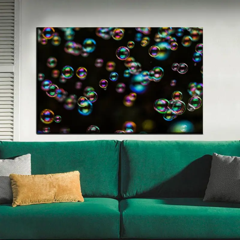 Bubbless Wall Decor, Black Canvas Art, Colorful Art Decor, Bubbless Canvas Art, Kids Room Decor, Canvas Wall Art, Modern Canvas Art - 1
