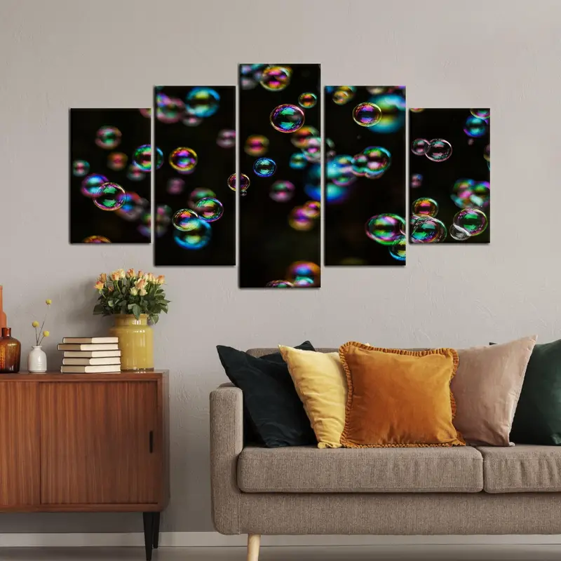Bubbless Wall Decor, Black Canvas Art, Colorful Art Decor, Bubbless Canvas Art, Kids Room Decor, Canvas Wall Art, Modern Canvas Art - 5
