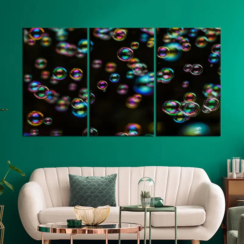 Bubbless Wall Decor, Black Canvas Art, Colorful Art Decor, Bubbless Canvas Art, Kids Room Decor, Canvas Wall Art, Modern Canvas Art - 2