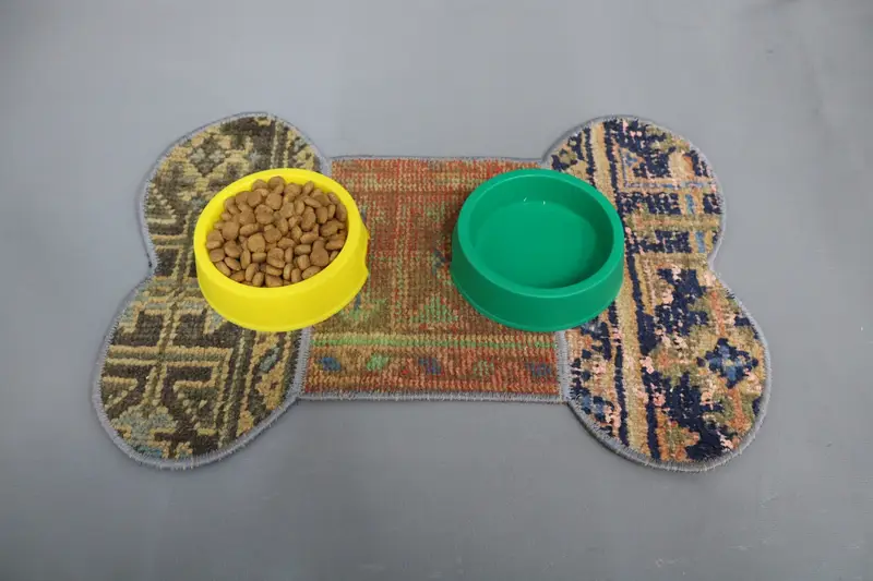 Comfortable Blue & Green Cotton Pet Mat with Foam Filling, Medium Pet Pad