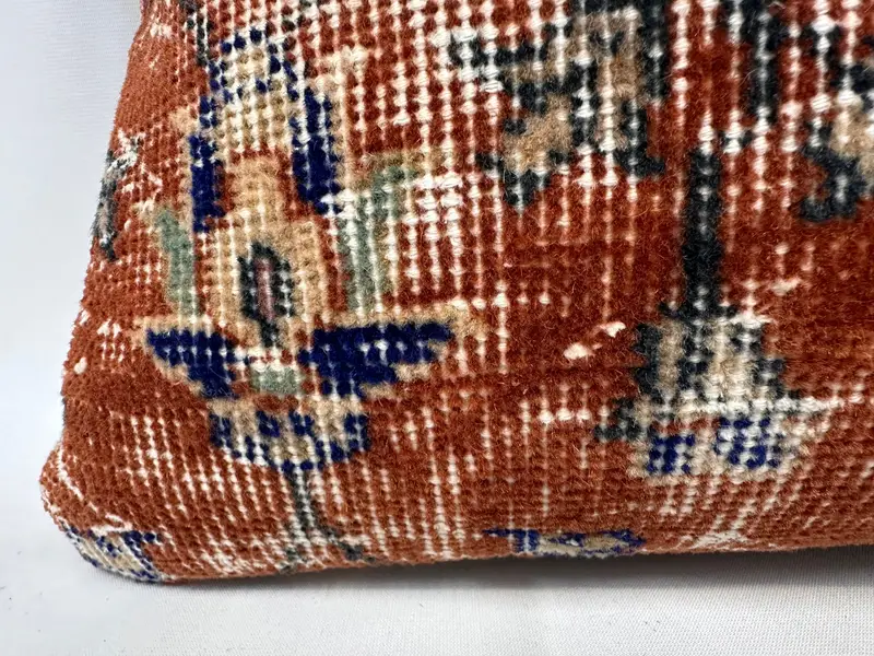 12x24 Red Cushion, Shabby Chic Pillow, Turkish Bench Pillow Case, Pillow Cover, Vintage Pillow, Antique Pillows, Kilim Cushion Sham - 2