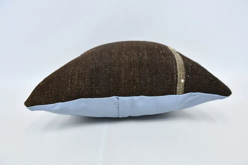Handmade Kilim Cushion, Aesthetic Pillow Cover, Turkish Pillow, Pillow Sham, Home Decor Pillow, 20x20 Brown Pillow Sham - 6